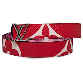 Louis Vuitton-Cinturón reversible icónico gigante con monograma rojo de Louis Vuitton-Roja