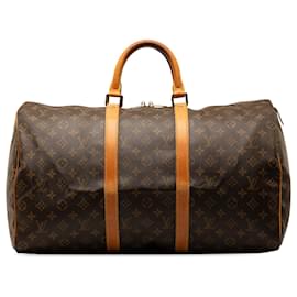 Louis Vuitton-Louis Vuitton Monograma marrón Keepall 50-Castaño