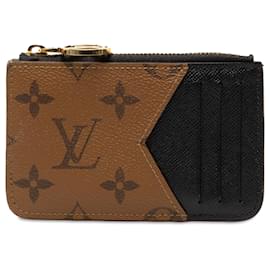 Louis Vuitton-Porta carte Louis Vuitton con monogramma marrone Reverse Romy-Marrone