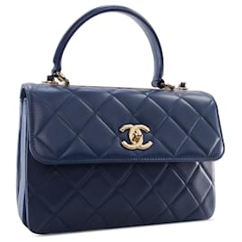 Chanel-Chanel Blue Small Trendy CC Lambskin Flap-Blue,Navy blue