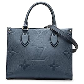 Louis Vuitton-Louis Vuitton Monograma Azul Empreinte Onthego PM-Azul,Azul marinho