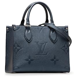 Louis Vuitton-Louis Vuitton Monograma Azul Empreinte Onthego PM-Azul,Azul marinho