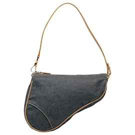 Dior-Dior Blue Mini Denim Saddle Pochette-Blue,Other