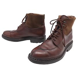 Heschung-HESCHUNG SHOES GINKGO ANKLE BOOTS 5 Uk 38 FR LEATHER & SUEDE BROWN BOOTS-Brown