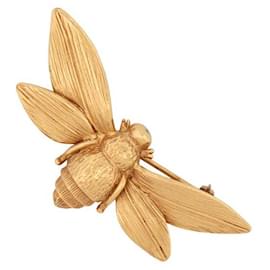 Christian Dior-NEW VINTAGE CHRISTIAN DIOR BROOCH BOUTIQUE ABEILLE BOURDON GOLD METAL BROOCH-Golden