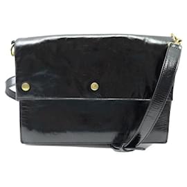 Saint Laurent-NEW SAINT LAURENT NOE HANDBAG 490867 PATENT LEATHER CROSSBODY POUCH-Black