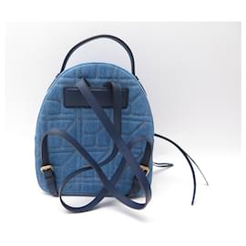 Gucci-NEW GUCCI GG MARMONT BACKPACK 476671 IN DENIM QUILTED JEANS PEARLS BAG-Blue