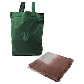 Rolex-NEW CHALE STOLE ROLEX WATCHES IN BROWN WOOL + TOTE BAG LOGO TOTE BAG STOLE-Brown