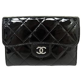 Chanel-NEW CHANEL TIMELESS WALLET QUILTED LEATHER CARD HOLDER COIN WALLET-Black