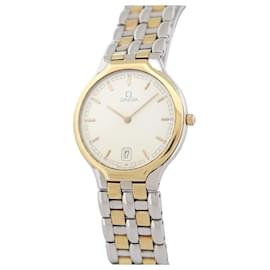 Omega-VINTAGE OMEGA DEVILLE SYMBOL WATCH 1449 32 MM QUARTZ IN GOLD AND STEEL WATCH-Silvery