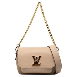 Louis Vuitton-Louis Vuitton Bolsa de ombro de couro macio Lock Me M58554 em boa condição-Outro