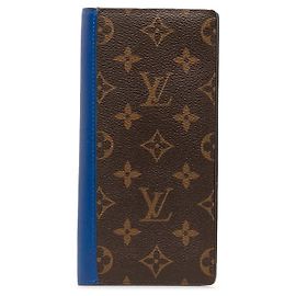 Cartera larga Louis Vuitton Monogram Macassar de cuero PVC marrón en excelente estado Castaño