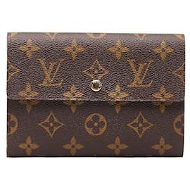 Louis Vuitton-Louis Vuitton Porte Tresor Etui Papier Geldbörse Canvas Lange Geldbörse M61202 in guter Kondition-Andere