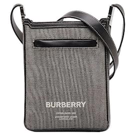 Burberry-Burberry Mini Borsa a tracolla Horseferry in tela e pelle Borsa a tracolla in tela 8050842 in buone condizioni-Altro