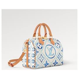 Louis Vuitton-LV Speedy bandouliere 25 junto a la piscina-Azul