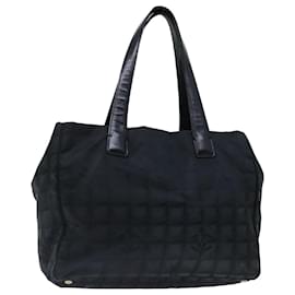 Chanel-CHANEL New Travel Line Tote Bag Nylon Black CC Auth yk11647-Black
