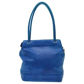 Chanel-CHANEL Tote Bag Caviar Skin Blue CC Auth bs13378-Blue