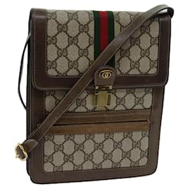 Gucci-GUCCI GG Supreme Web Sherry Line Shoulder Bag PVC Beige Red Green Auth yk11580-Red,Beige,Green