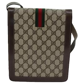 Gucci-GUCCI GG Supreme Web Sherry Line Shoulder Bag PVC Beige Red Green Auth yk11580-Red,Beige,Green