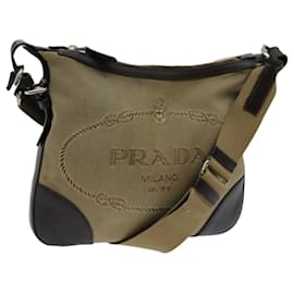 Prada-PRADA Shoulder Bag Canvas Beige Auth bs13413-Beige