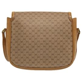 Gucci-Bolso de hombro de lona GUCCI Micro GG PVC Beige Auth hk1244-Beige