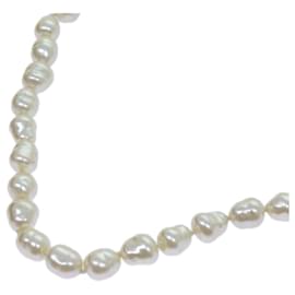 Chanel-Collar de perlas CHANEL metal Oro CC Auth bs13497-Dorado