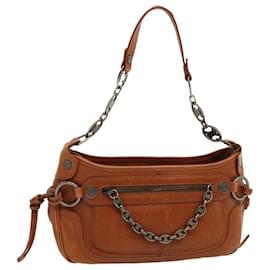Céline-CELINE Shoulder Bag Leather Brown Auth 70338-Brown