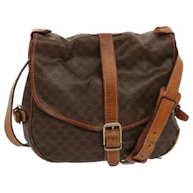 Céline-CELINE Macadam Canvas Shoulder Bag PVC Brown Auth 70829-Brown