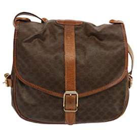 Céline-CELINE Macadam Canvas Shoulder Bag PVC Brown Auth 70829-Brown