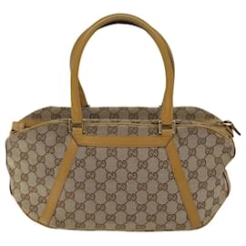 Gucci-GUCCI GG Canvas Hand Bag Beige 002 1084 Auth yk11696-Beige