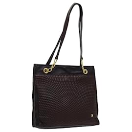 Bally-BALLY Quilted Chain Shoulder Bag Leather Brown Auth ac2896-Brown