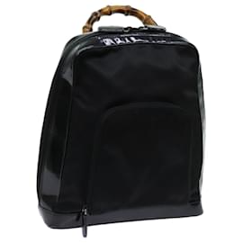Gucci-GUCCI Bamboo Backpack Nylon Black 003 2058 0059 5 Auth bs13375-Black