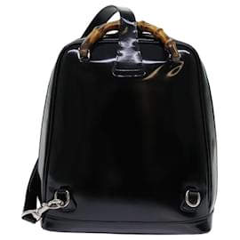 Gucci-GUCCI Bamboo Backpack Nylon Black 003 2058 0059 5 Auth bs13375-Black