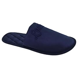 Louis Vuitton-LOUIS VUITTON Scarpe pantofola Raso 36-37 Autenticazione LV della Marina 70360-Blu navy