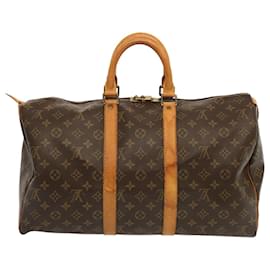 Louis Vuitton-Louis Vuitton Monograma Keepall 45 Boston Bag M41428 Autenticação de LV 70238-Monograma