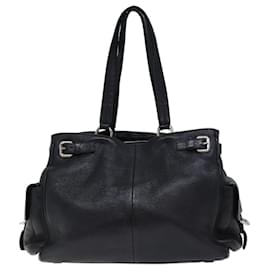 Prada-PRADA Tote Bag Leather Black Auth 70408-Black