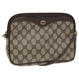 Gucci-GUCCI GG Supreme Shoulder Bag PVC Beige 97 02 068 auth 70812-Beige