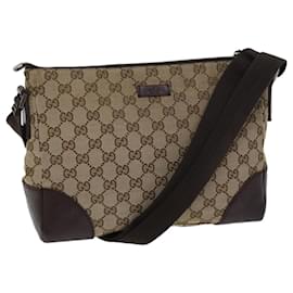 Gucci-GUCCI GG Canvas Shoulder Bag Beige 114273 Auth ki4321-Beige
