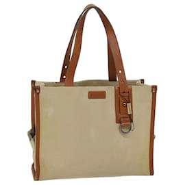 Burberry-BURBERRY Tote Bag Toile Beige Auth mr131-Beige