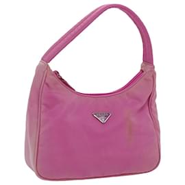 Prada-Bolsa de mão PRADA em nylon rosa Auth 70223-Rosa