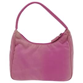 Prada-Bolsa de mão PRADA em nylon rosa Auth 70223-Rosa