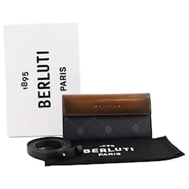 Berluti-Bolso de embrague de cuero-Negro