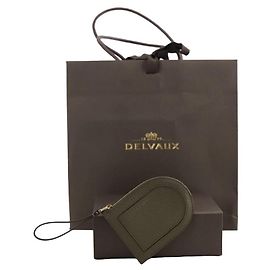 Delvaux Leather card holder Khaki
