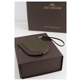 Delvaux-Kartenhalter aus Leder-Khaki