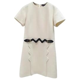 Louis Vuitton-Louis Vuitton Scallop Detail A-line Dress-Beige