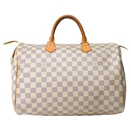 Louis Vuitton-Bolsa Speedy LOUIS VUITTON em lona branca - 101841-Branco