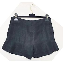 Chanel-Shorts pretos mini Chanel-Preto
