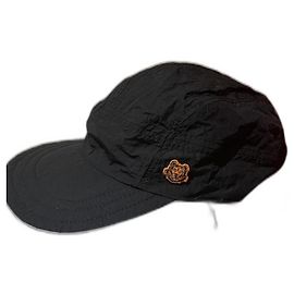 Boné reversível Kenzo logotipo tigre preto e cinza nylon Preto Cinza