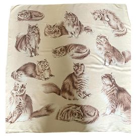 Sciarpa Hermès "gatti persiani" Crudo