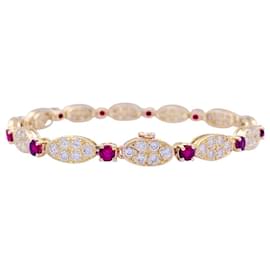 Autre Marque-Vintage Van Cleef & Arpels bracelet, diamants, ruby, Yellow gold.-Other